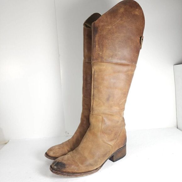 FREEBIRD By Steven Women's Stabl Size US 7 Tall Brown Leather Motorcycle Boots - Picture 1 of 12